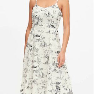 Linen-cotton Midi Dress